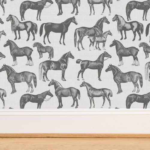 Horse Large Print Black and White | Spoonflower