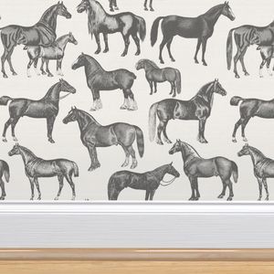 Horse Large Print Black and White | Spoonflower