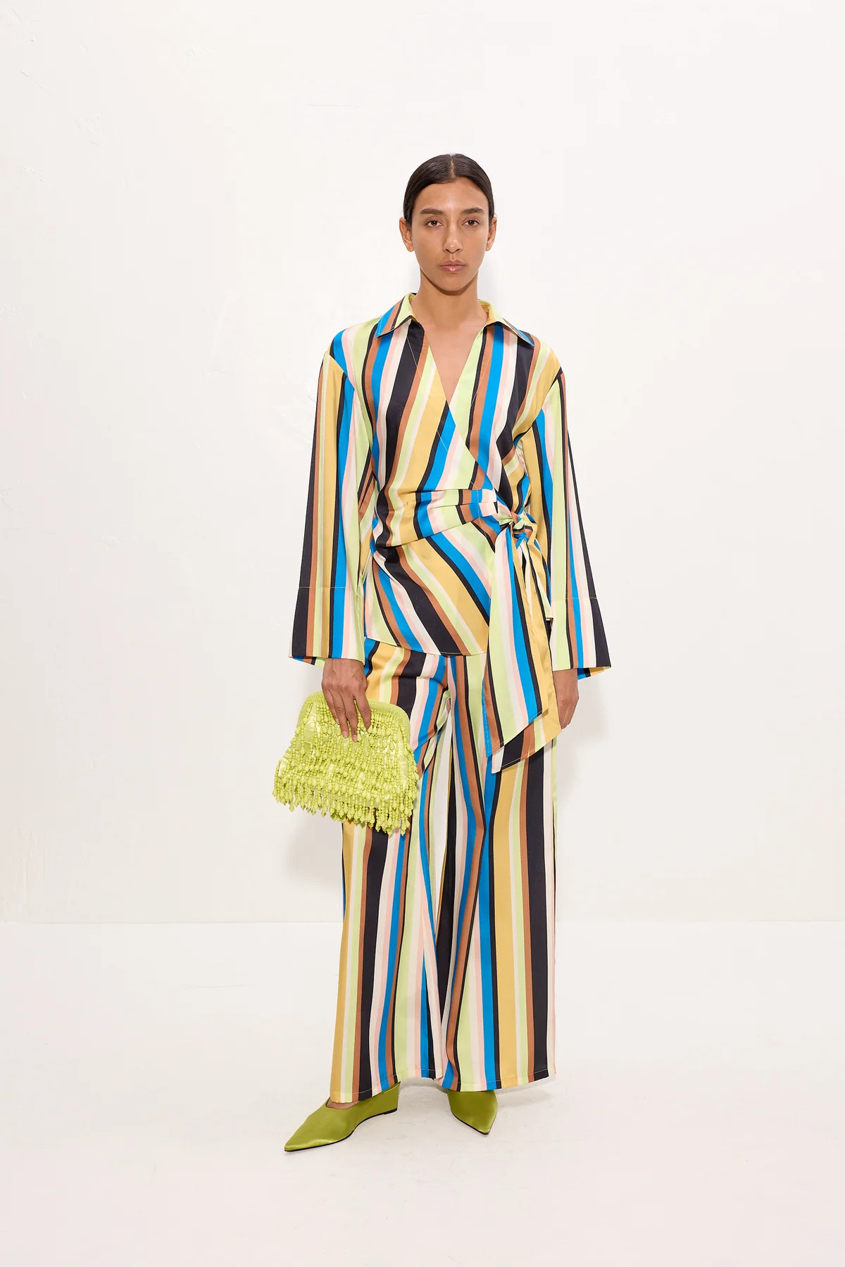 Vietta Twill Top In Ocean Stripe | Simon Miller