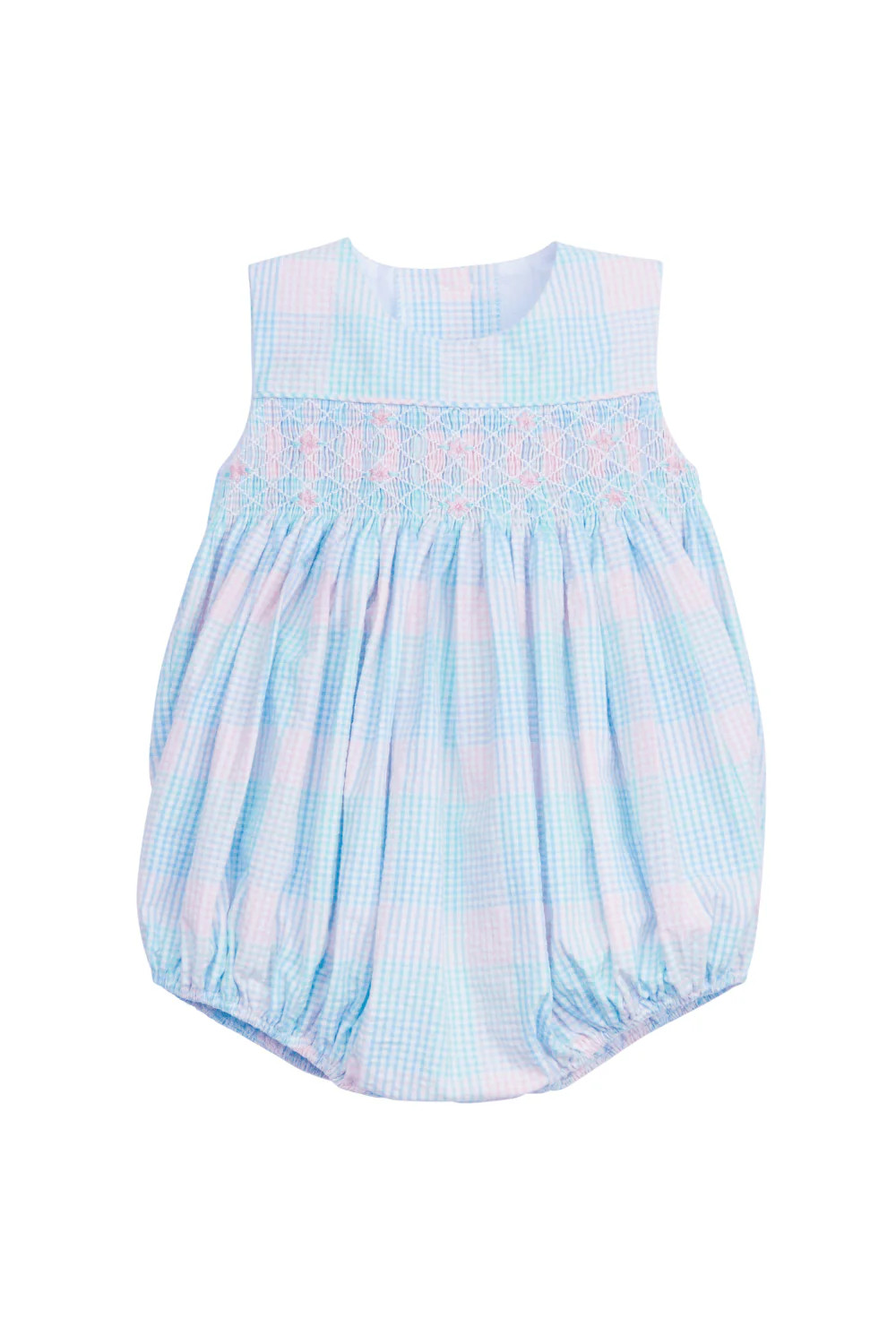 Smocked Hollis Bubble - Palm Beach Plaid | Little English