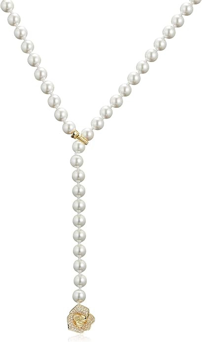 IDOKAWA 8MM Round Simulated Shell Pearl Strand Layered Necklace for Women, Dainty Multiple Strand... | Amazon (US)