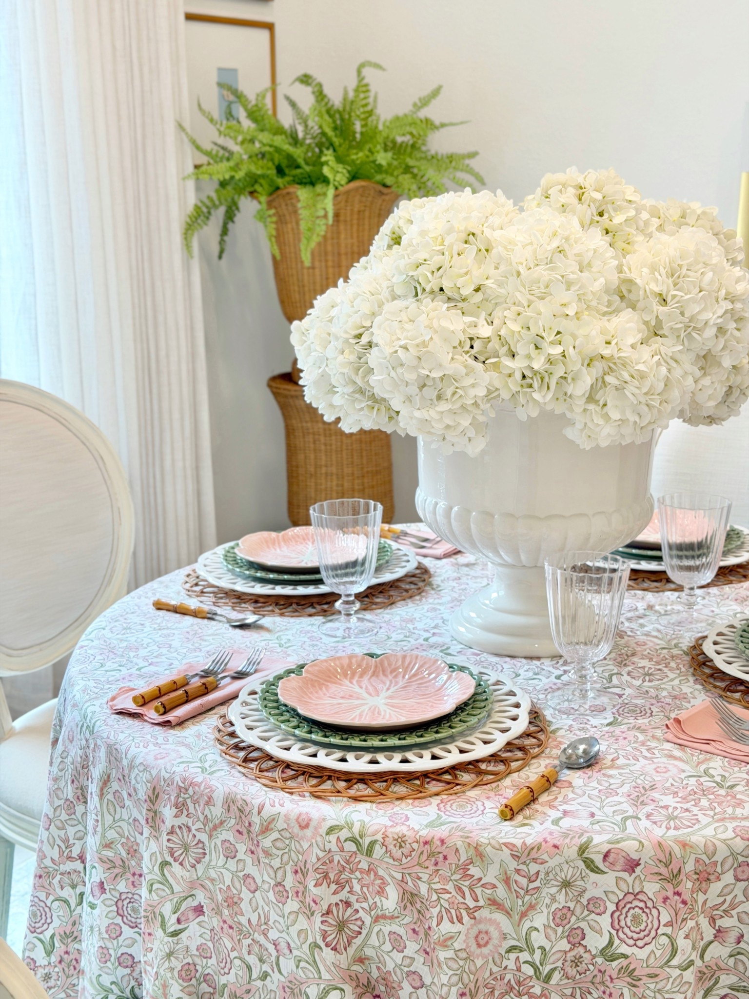 Spring table, cabbage plates cabbageware pink green plates 