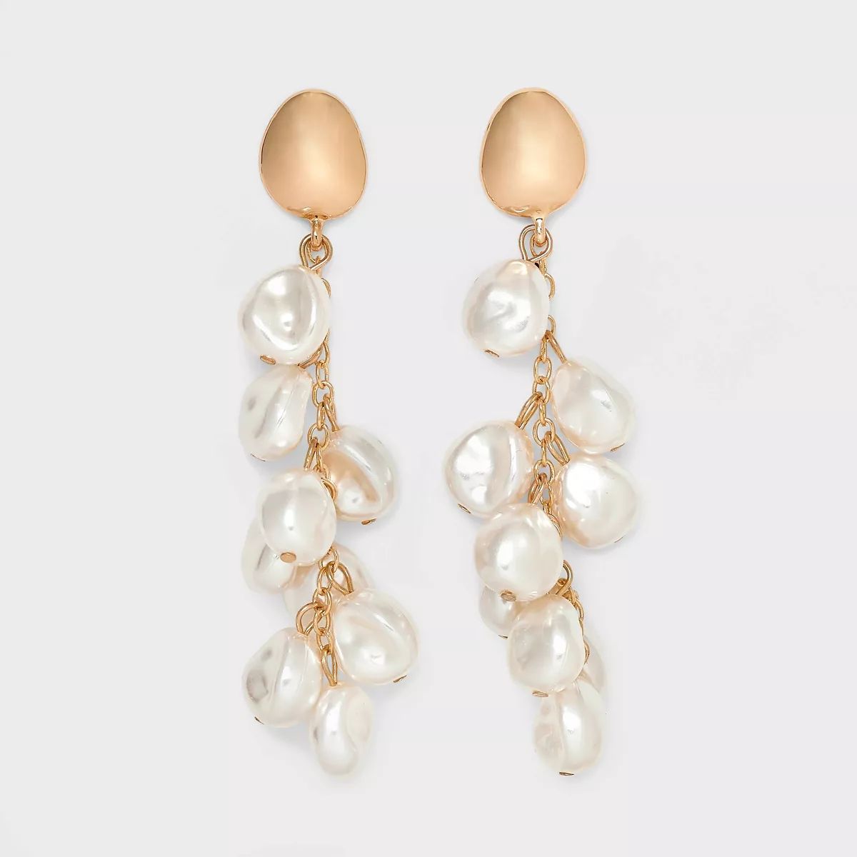 Pearl Waterfall Drop Earrings - A New Day™ White/Gold | Target