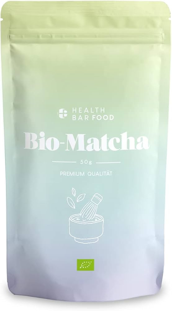 Health Bar Bio Matcha Pulver, 50g Premium Grüntee aus Japan, süßlich-cremig ohne Zucker, ideal... | Amazon (DE)