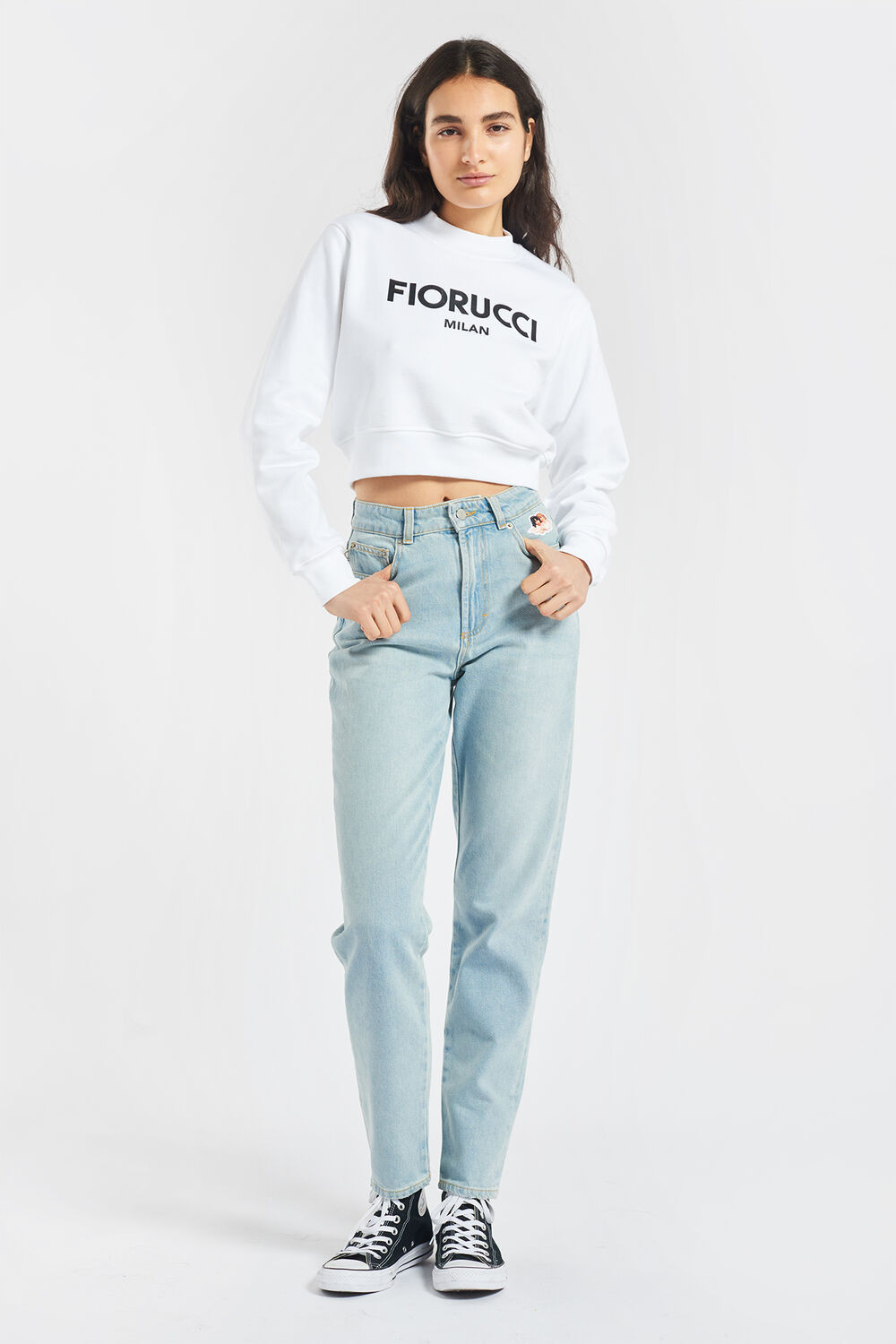 Milan Crop Sweatshirt White | Fiorucci | Fiorucci