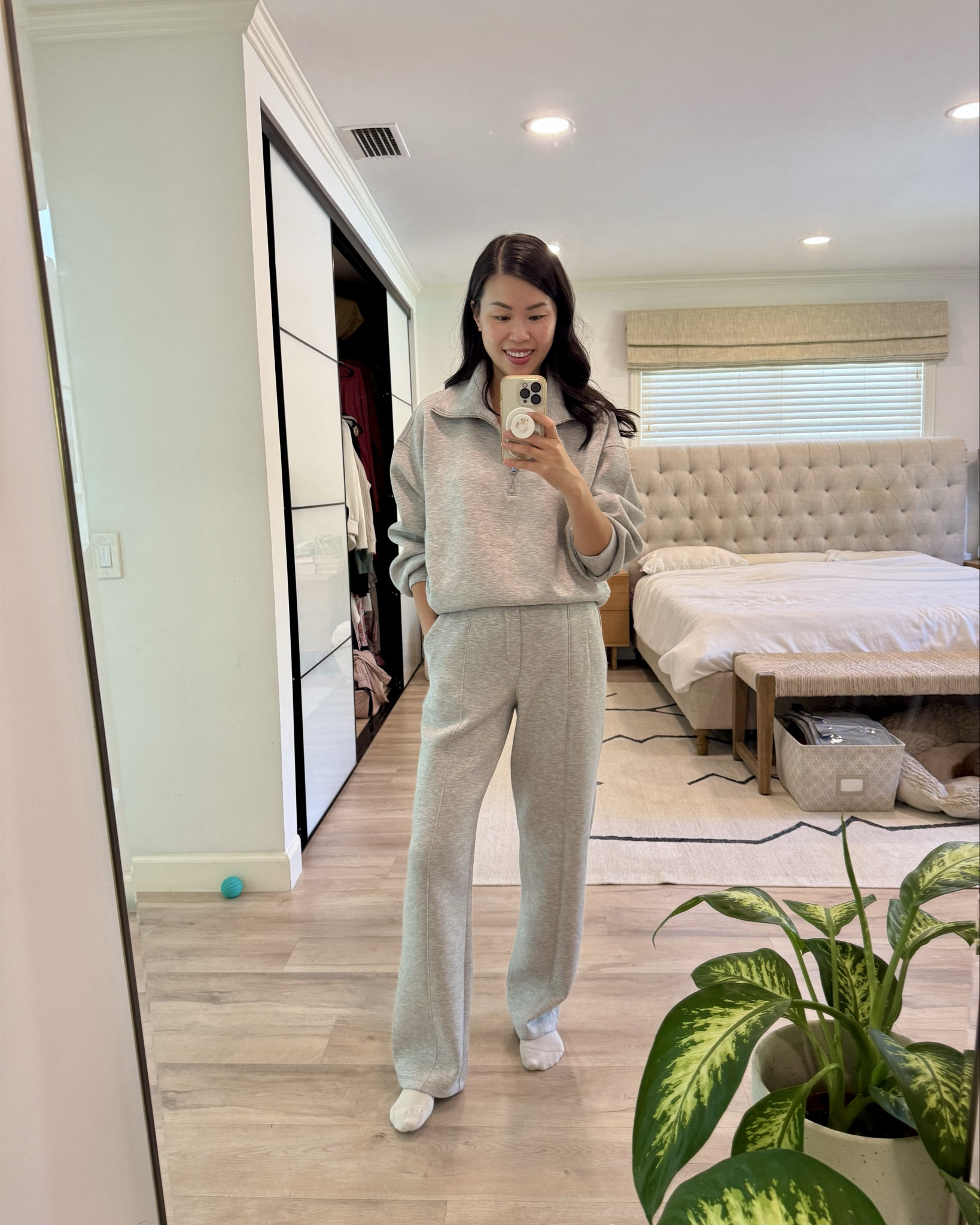 Viral lounge set. Super comfy and stylish. Seamed front leg, breathable, & has high pockets. 
I’m 5’7”, 122 lbs wearing M top and S bottom. 

#LTKSaleAlert #LTKSeasonal #LTKOver40