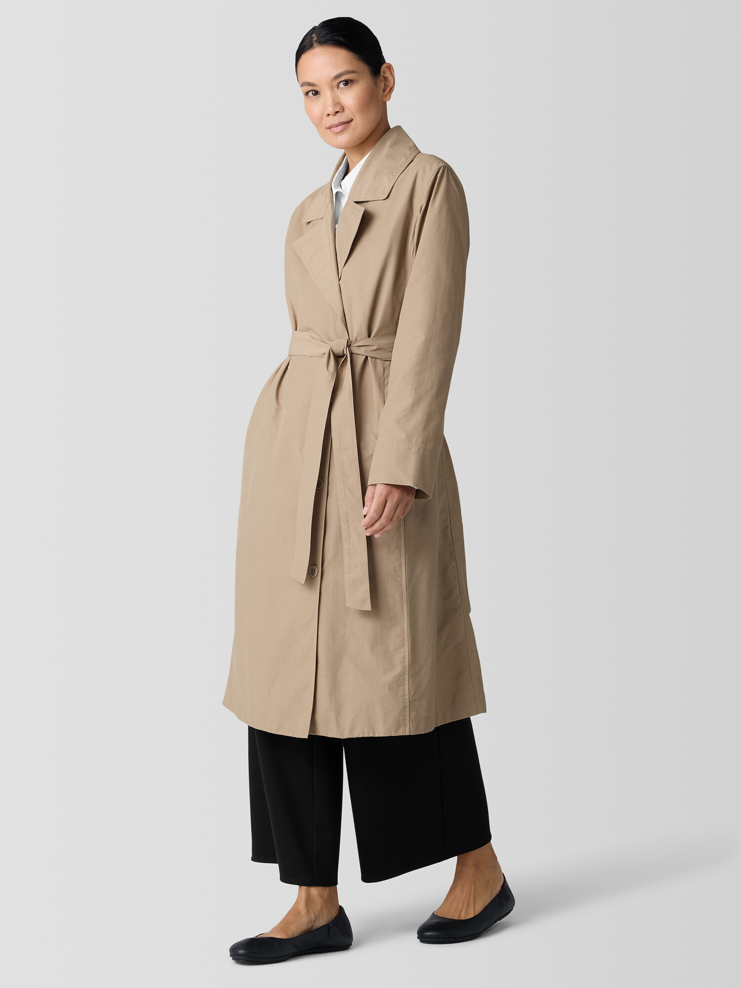 Light Cotton Nylon Trench Coat | Eileen Fisher