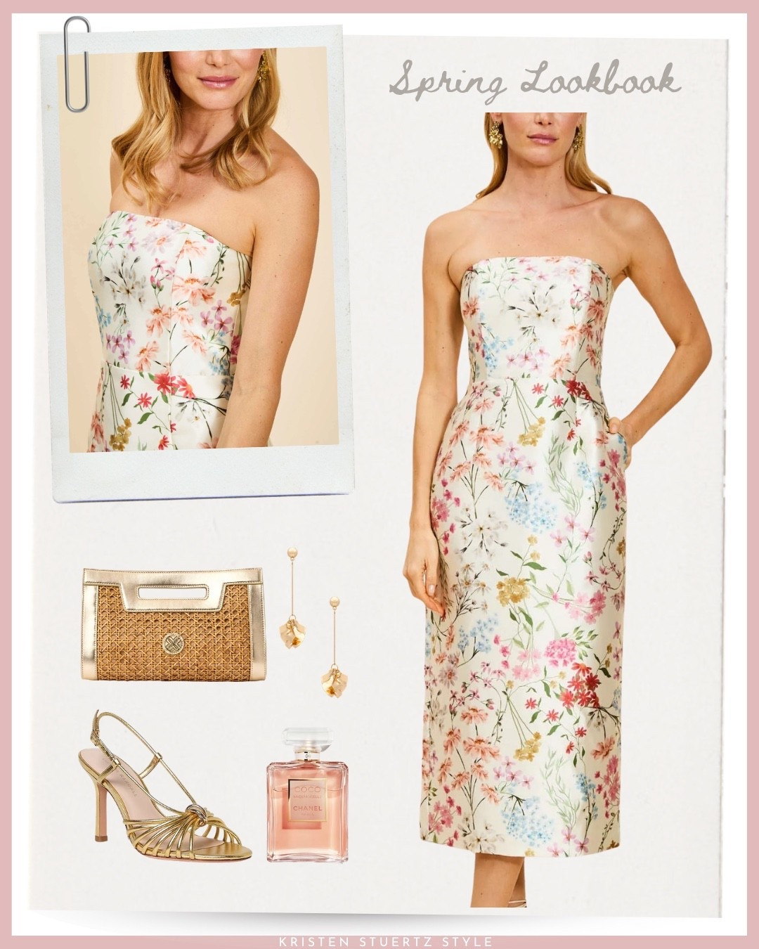 This floral strapless midi dress is all about spring! 

I’ve paired it with a Lilly Pulitzer cane clutch, Shashi dangle earrings, and Loeffler Randall gold heels. 

From baby showers, bridal showers, weddings, and all your spring/summer events, this is the type of dress to be celebrating in! 

@ltk #ltkshoecrush

#LTKOver40 #LTKWedding #LTKTall