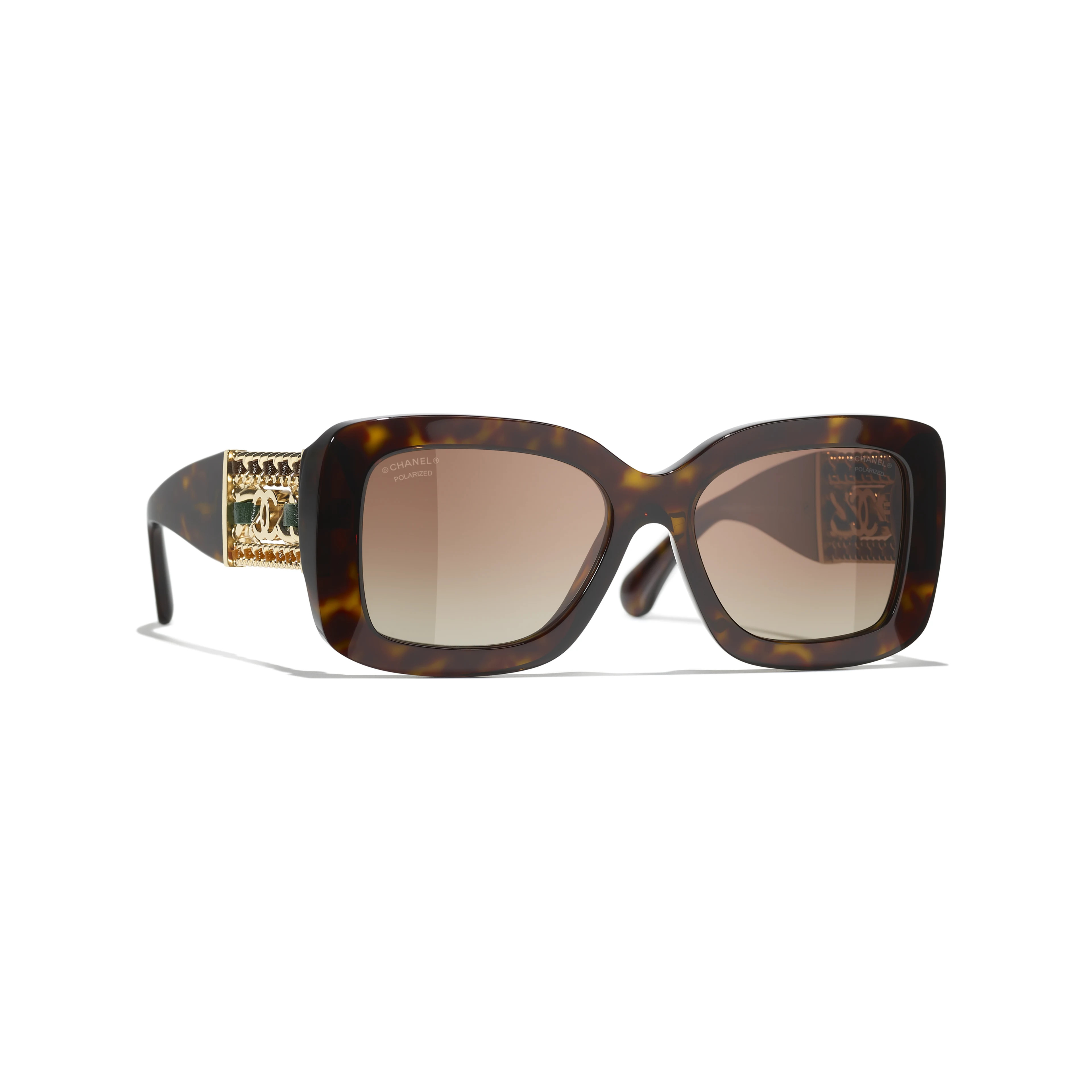 CHANEL Sunglasses: Rectangle Sunglasses, acetate & chain — Fashion | CHANEL | Chanel, Inc. (US)