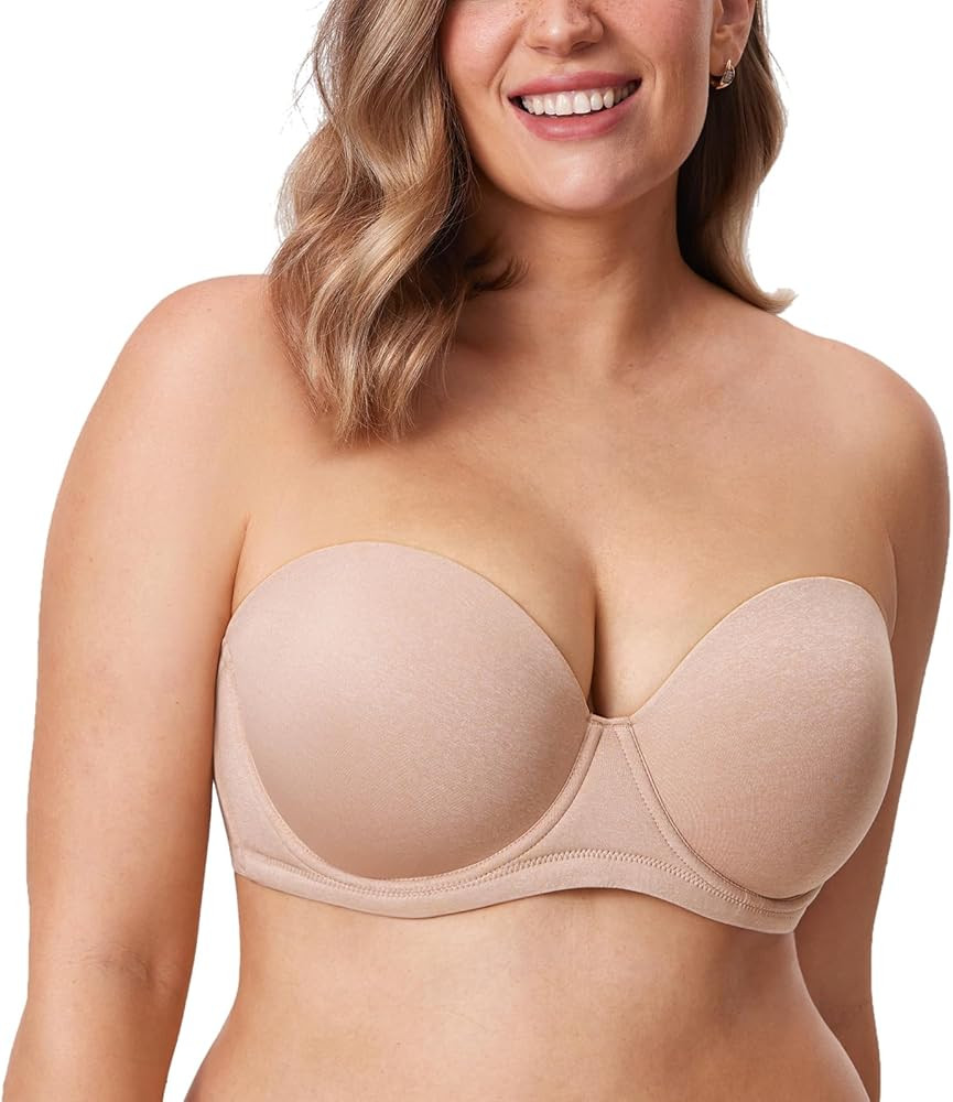 DELIMIRA Women's Underwire Contour Multiway Full Coverage Strapless Bra Plus Size | Amazon (US)