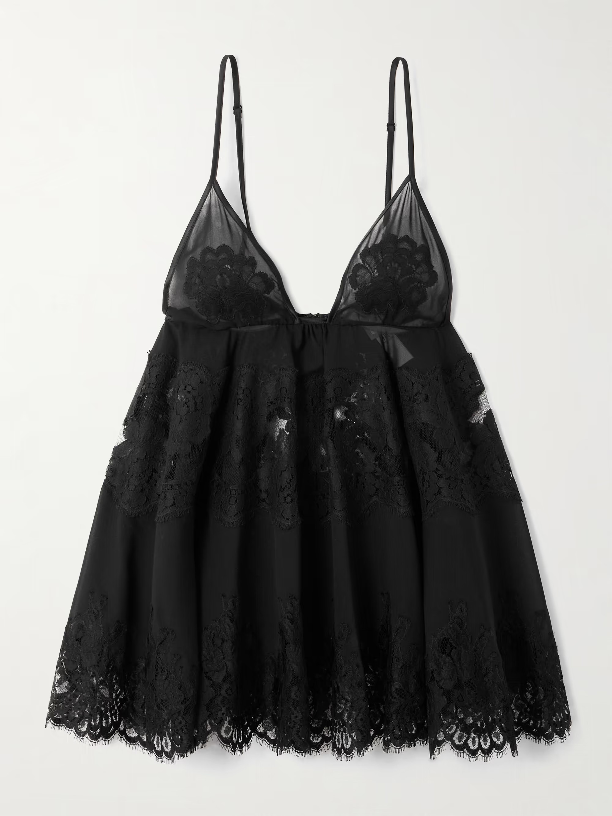 Scalloped lace-trimmed chiffon camisole | NET-A-PORTER (US)