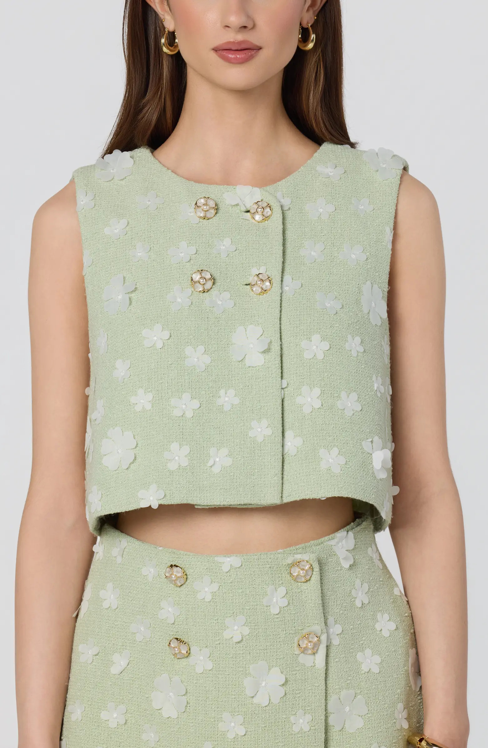Janell Floral Appliqué Vest | Nordstrom