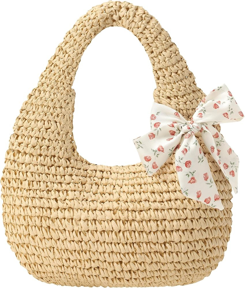 Amazon.com: fauson Straw Purses for Women,Woven Small Crossbody Bag with RFID for Beach & Travel ... | Amazon (US)