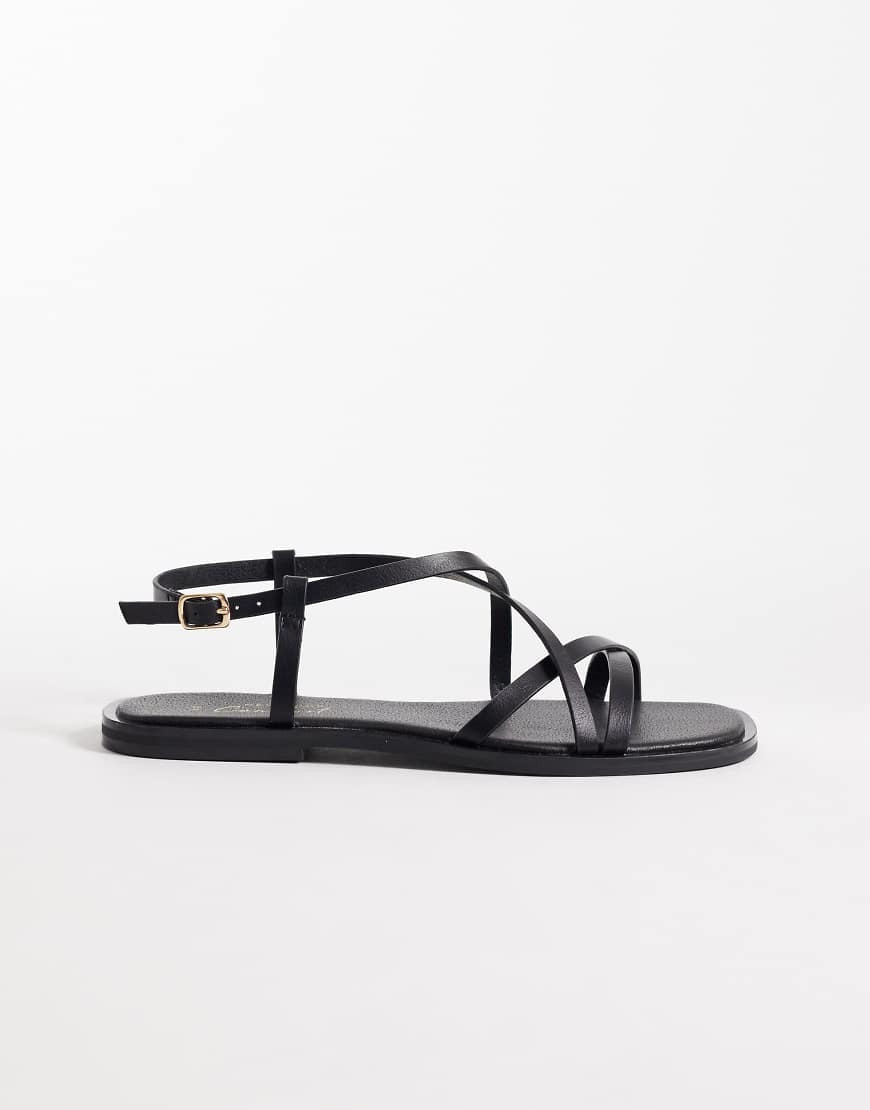 New Look multistrap flat sandal in black | ASOS (Global)