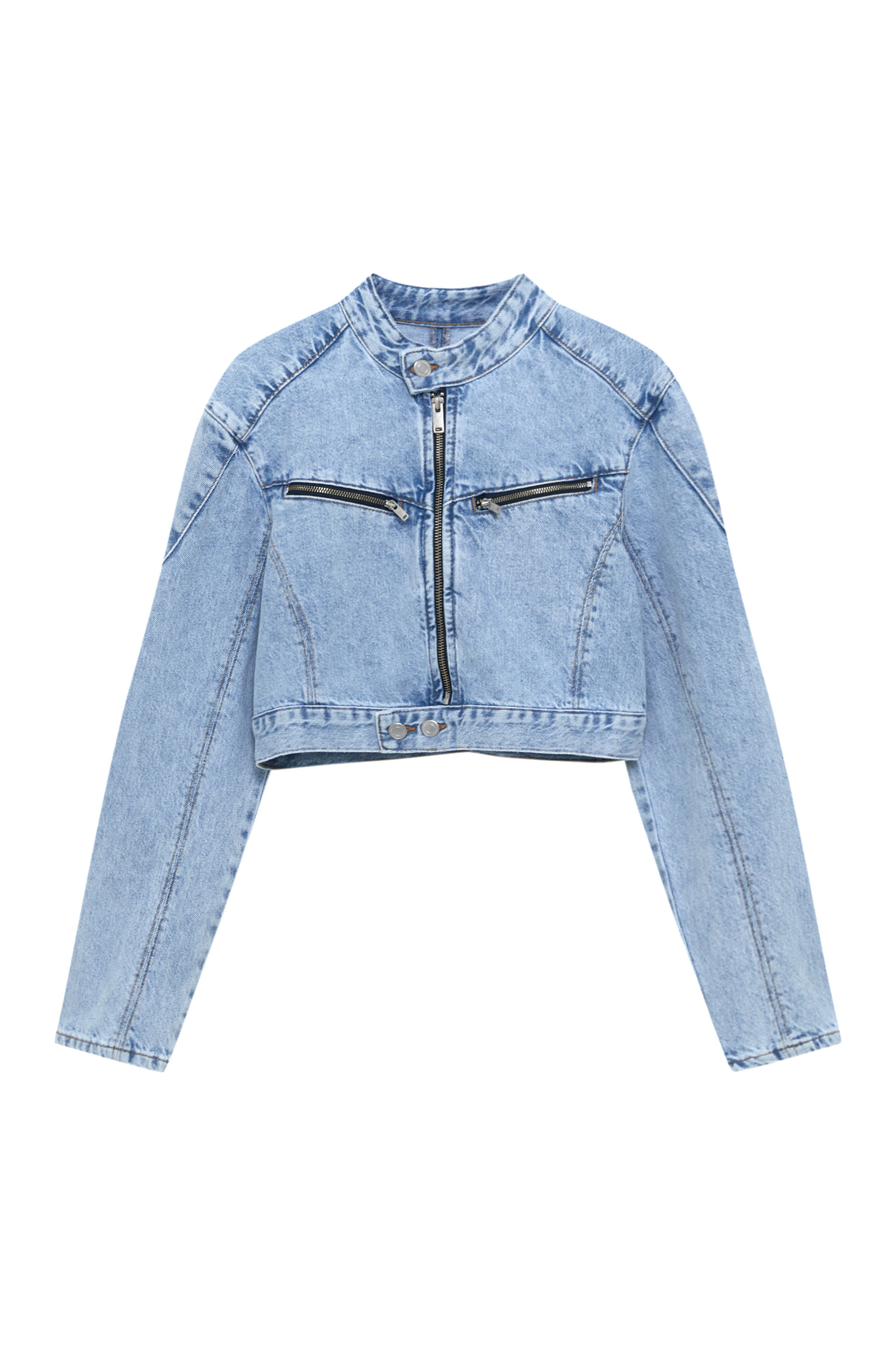 Jeansjacke mit Racing-Print | PULL and BEAR DE