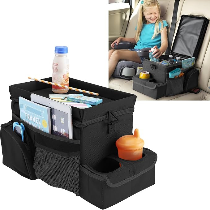 High Road CarHop Car Caddy Organizer with Road Trip Cooler, Car Cup Holder Bin, Sturdy Snack and ... | Amazon (US)