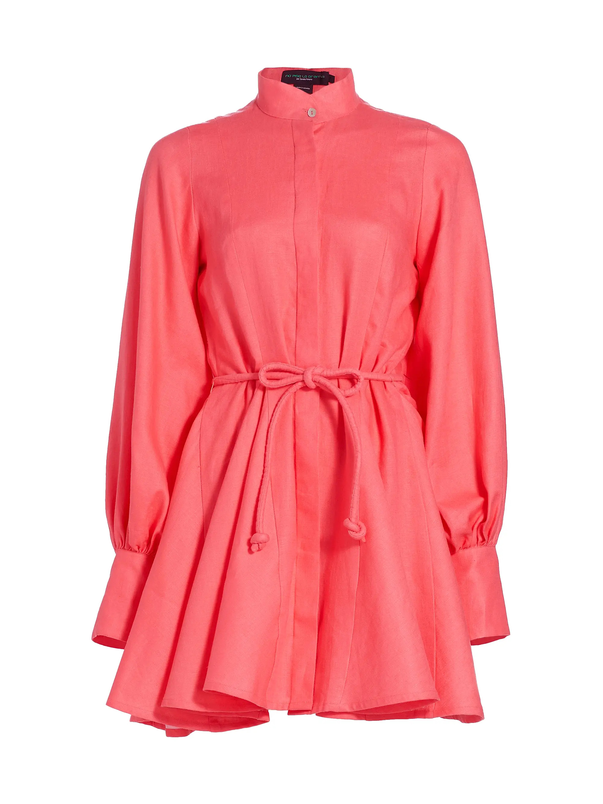 Amorio Linen-Blend Tie-Waist Minidress | Saks Fifth Avenue