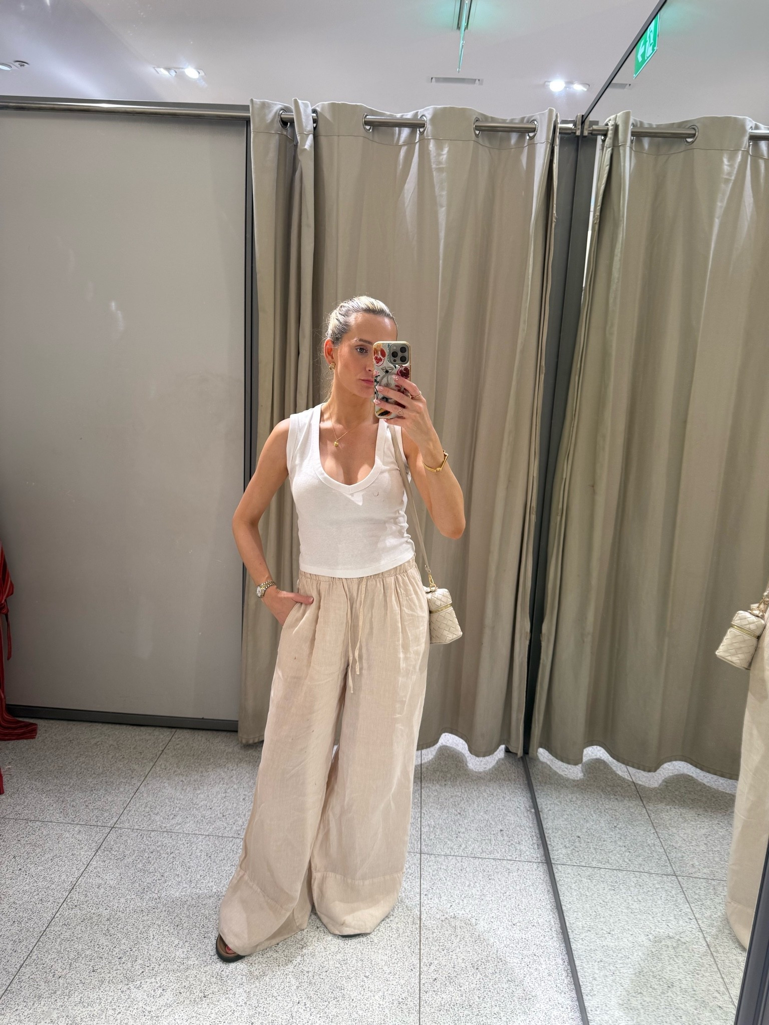 Comfy everyday outfit styling linen trousers and a vest top

#LTKspring #LTKsummer