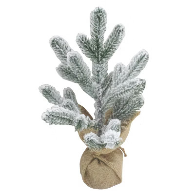 Burlap Wrapped Flocked Christmas Tree White Large - Wondershop™ | Target