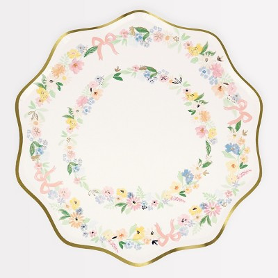 Meri Meri Elegant Floral Dinner Plates (Pack of 8) | Target