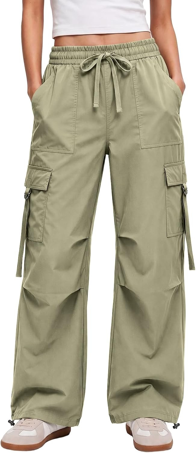Aoysky Cargo Pants Women Baggy Wide Leg Y2k Parachute Hiking Streetwear | Amazon (US)
