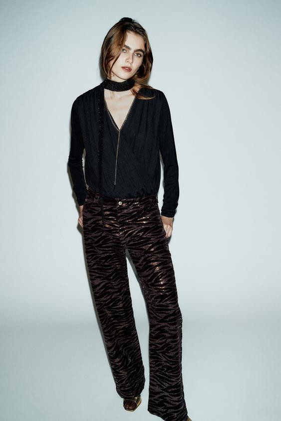 DRAPED CHAIN BODYSUIT | Zara UK