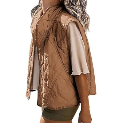 Veatzaer Womens Puffer Vest Cropped Quilted Stand Collar Lightweight Jacket Sleevel… | Amazon (US)