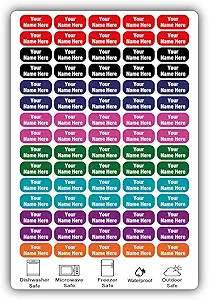 75 Personalized Waterproof Name Labels. Press and Stick Multi use Custom Name Labels. Customized ... | Amazon (US)