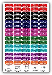 75 Personalized Waterproof Name Labels. Press and Stick Multi use Custom Name Labels. Customized ... | Amazon (US)