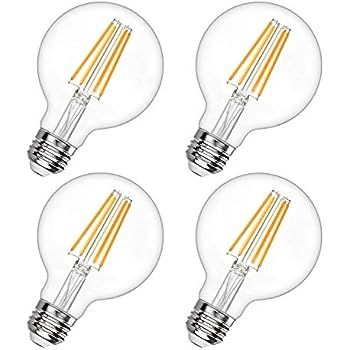 Bioluz LED 6 Pack Clear Dimmable Filament LED G25 Globe 40 Watt Replacement (Uses 4.5 Watts) Warm... | Amazon (US)