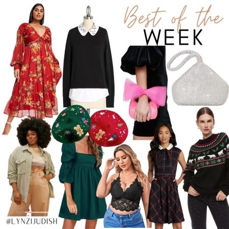 Best of the Week: all of the most clicked items of last week 

Plus size fashion, plus size style, size 16 influencer, red floral dress, Christmas style, chrisgmas top, pink bow wristlet, sequin purse, sparkly purse, Christmas sweater, fair isle sweater, Christmas dress, green plaid dress, black lace bralette, Christmas beret, forest green dress, blue shacket 

#LTKcurves #LTKunder50 #LTKunder100