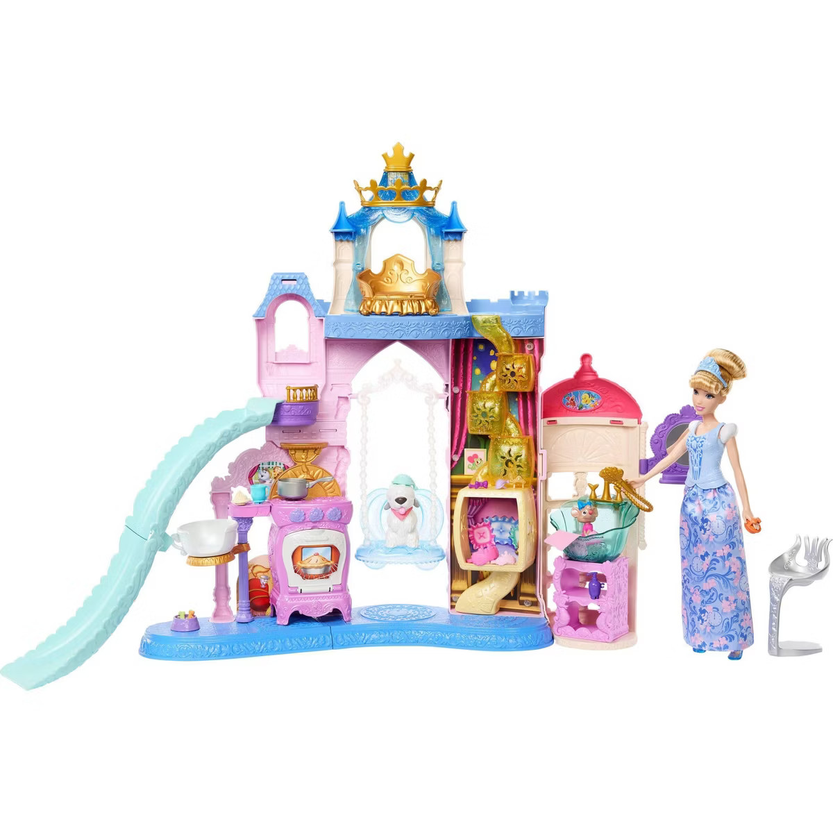 Disney Princess Pet Palace & Cinderella Fashion Doll with 2 Animal Friends & 20+ Furniture & Acce... | Target