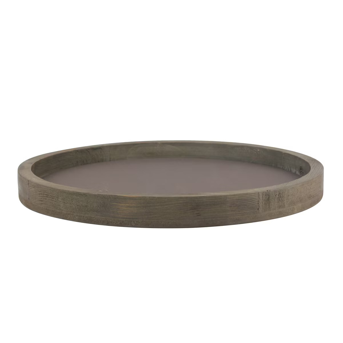 11.8" Rustic Round Wood Tray Brown - Stonebriar Collection | Target