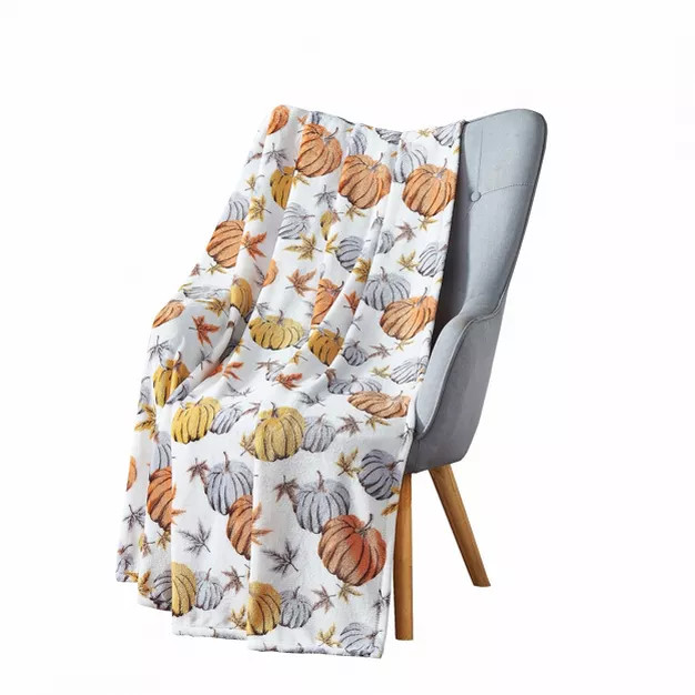 Kate Aurora Autumn Harvest Golden Pumpkins Ultra Soft & Plush Oversized Accent Throw Blanket - 50... | Target