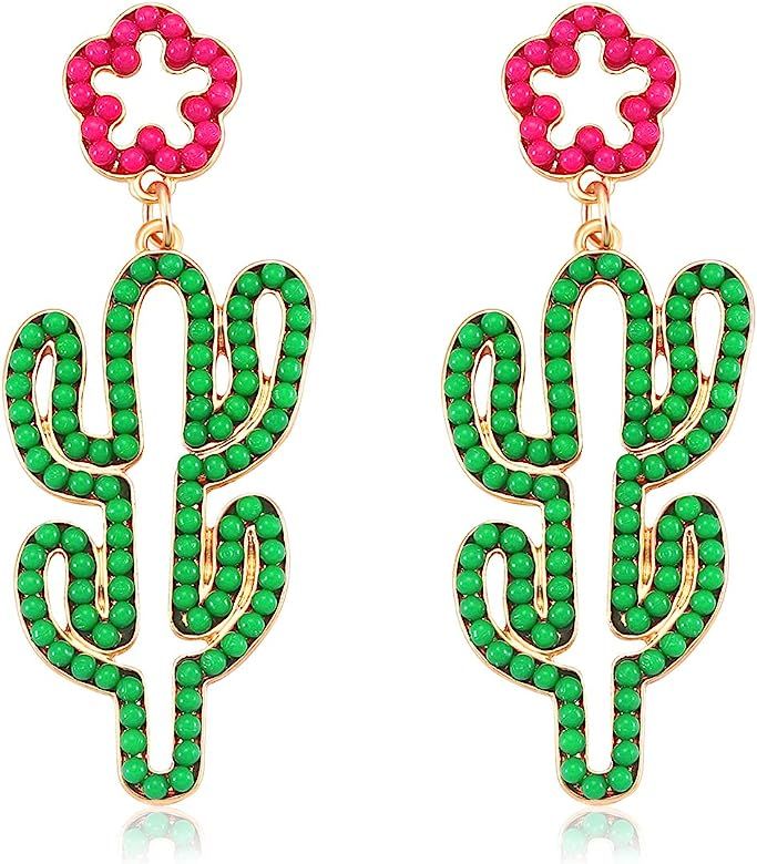 Seni Bead Drop Earrings for Women Handmade Seed Bead Earrings Boho Beaded Dangle Studs Earrings f... | Amazon (US)