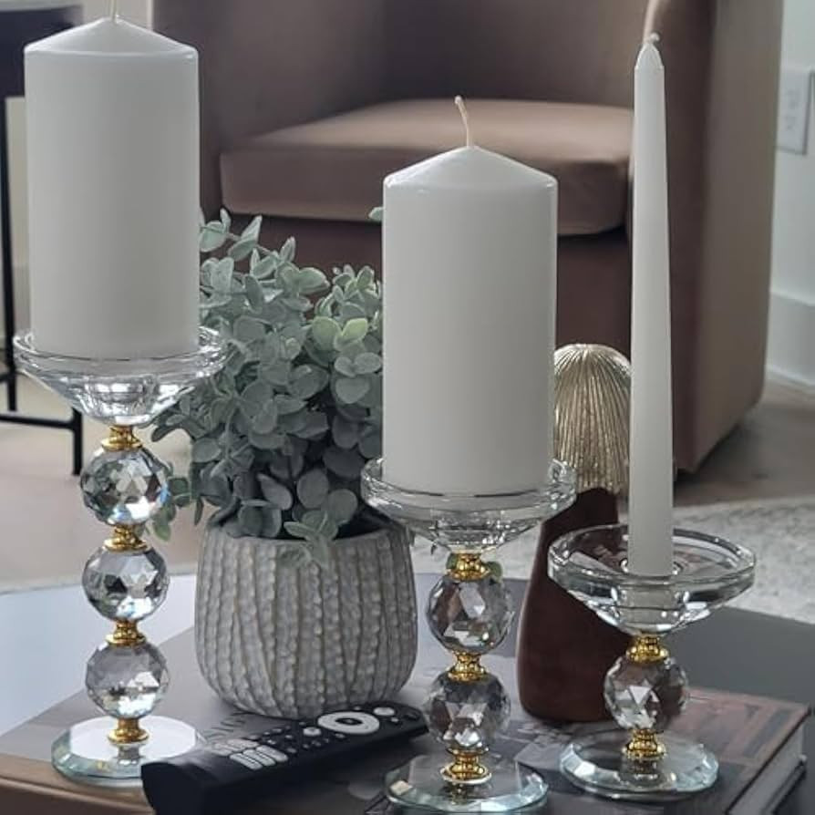 42 North Glass Candle Holder with Multipurpose Use for Pillar Candles, Taper Candles, Tealight Ca... | Amazon (US)