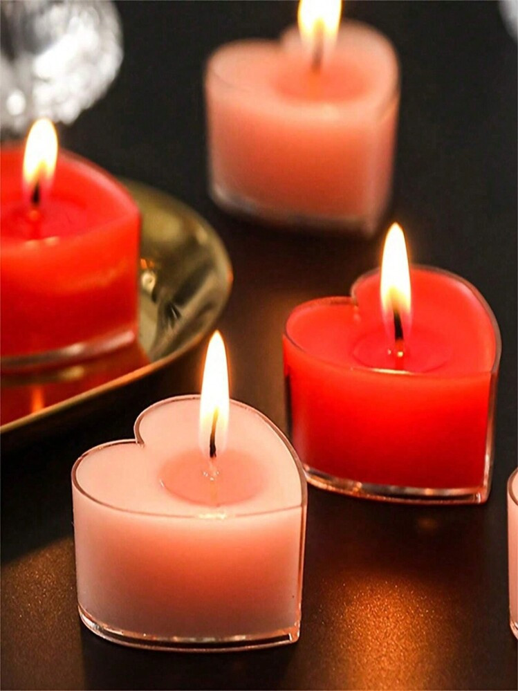 27/18/9pcs/1pc Heart-Shaped Unscented Tealight Candles, Each Burn Time Up To 3 Hours, Suitable Fo... | SHEIN