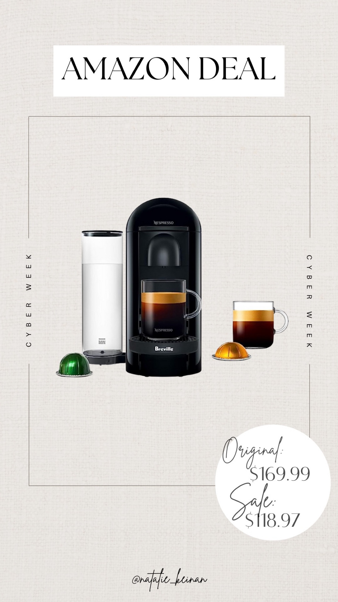Nespresso is on sale major sale at Amazon! 

#LTKCyberWeek #LTKsalealert #LTKGiftGuide