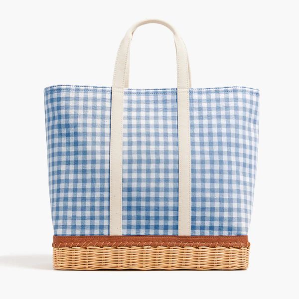 The Gardner Tote Gingham Cornflower Blue | Pamela Munson