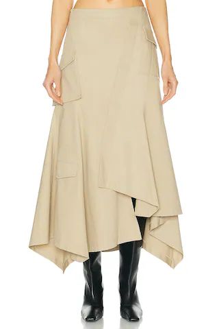 L'Academie by Marianna Noma Midi Skirt in Light Khaki from Revolve.com | Revolve Clothing (Global)