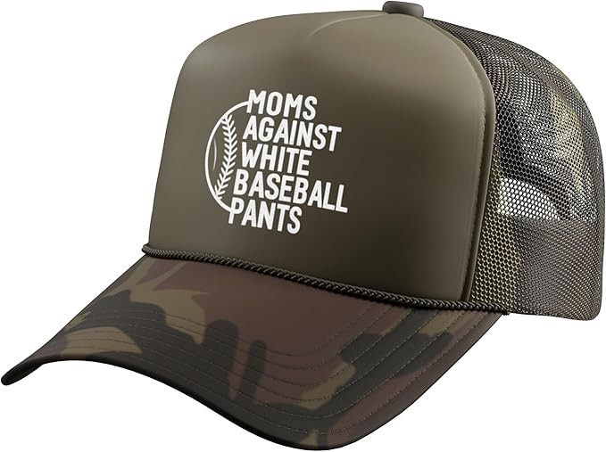 Moms Against White Baseball Pants Trucker Hat with Adjustable Mesh Back | Amazon (US)