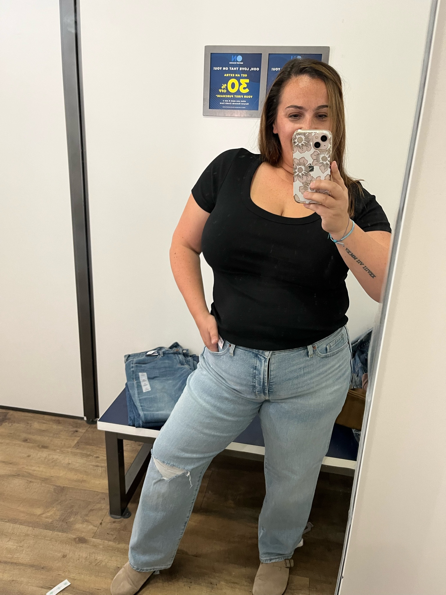 Old navy has The perfect “mom jean”. Strigid so there’s some stretch but not a lot. Legs are loose but not overwhelming. I fit my true size. 

#LTKstyletip #LTKcurves #LTKunder50