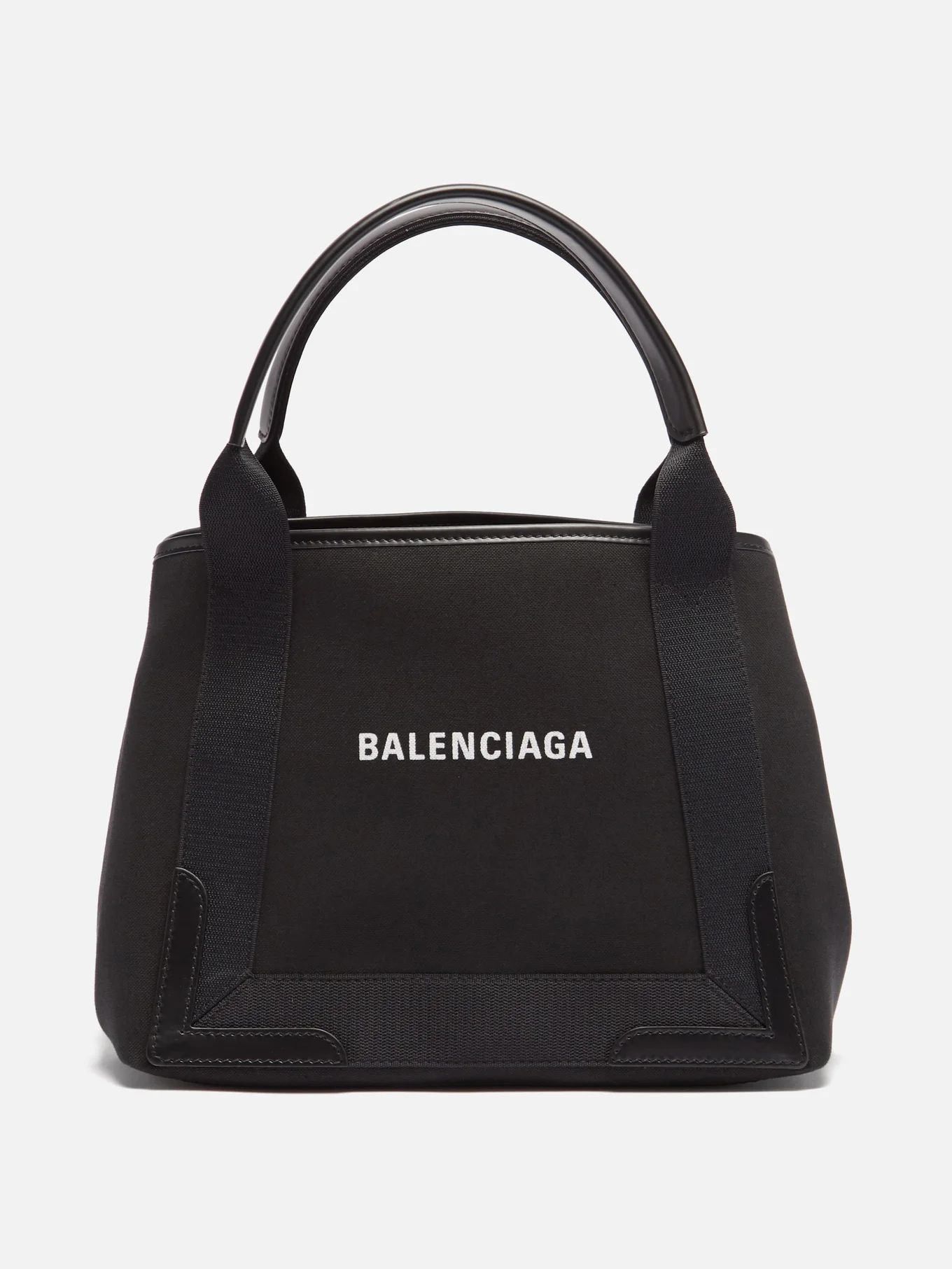 Cabas S logo-print leather-trim canvas tote bag | Balenciaga | Matches (UK)