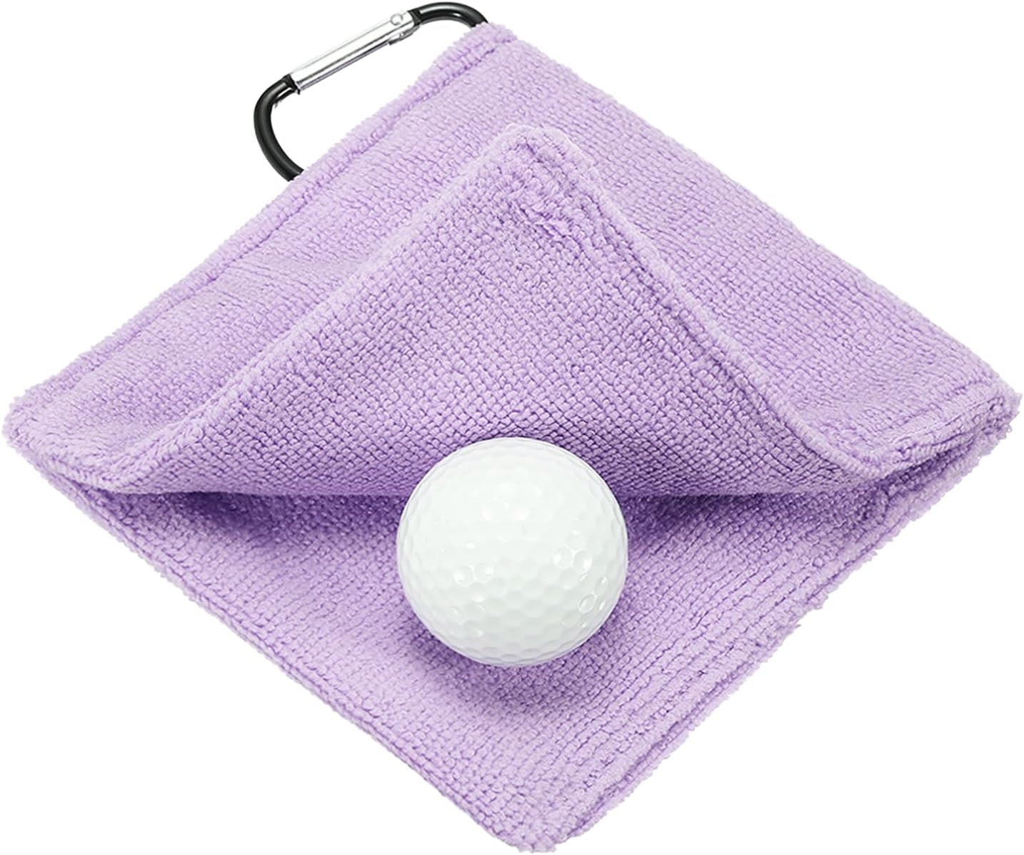 Small Microfiber Golf Towel with Clip Light Purple | Amazon (US)