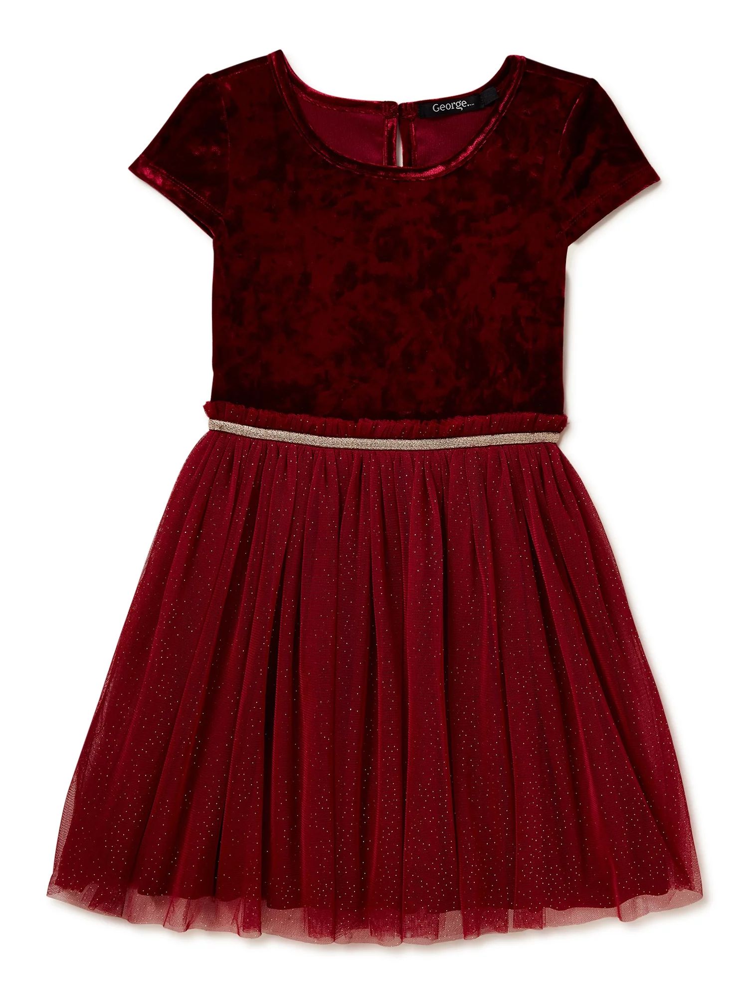 George Girls Velour Glitter Mesh Tutu Dress, Sizes 4-16 - Walmart.com | Walmart (US)