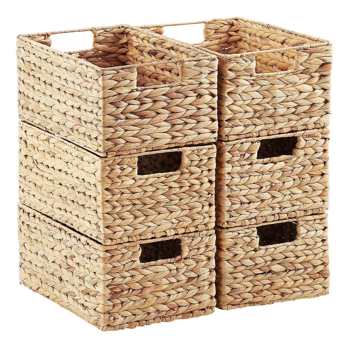 Case of 6 X-Small Water Hyacinth Bin Natural | The Container Store