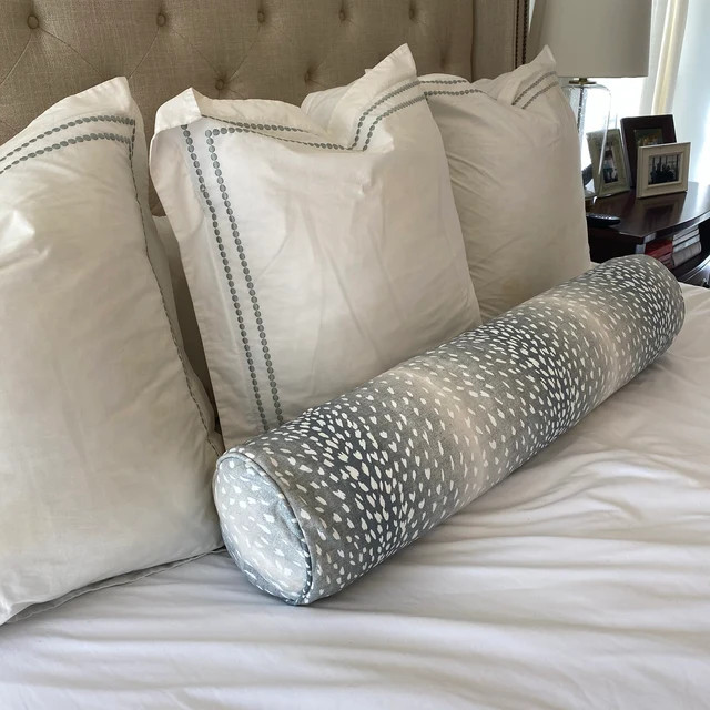 Vern Yip Antelope Aqua Linen Bolster Pillow Cover / Available in Throw, Lumbar, Euro Sham Covers | Etsy (US)