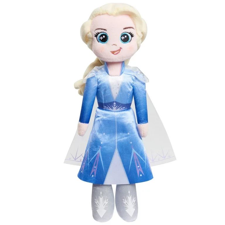 Disney Frozen Talking 10 Inch Small Plush Toy, Elsa In Her Blue Travel Dress and Cape, Officially... | Walmart (US)