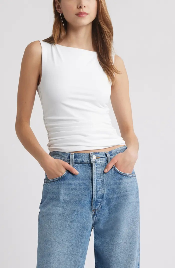 Open Edit Boat Neck Sleeveless Top | Nordstrom | Nordstrom