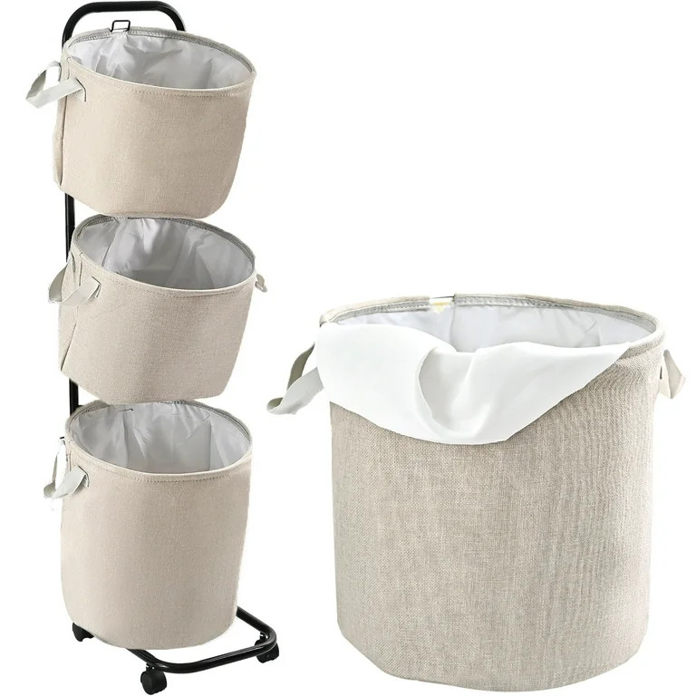 YOUPINS 3-Tier Laundry Hamper Sorter, Laundry Storage Organizer with Wheels Movable Rolling Laund... | Walmart (US)